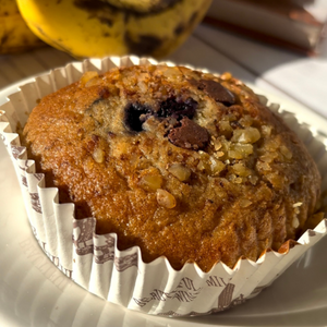 Banana Chunk Blueberry Protein Muffins